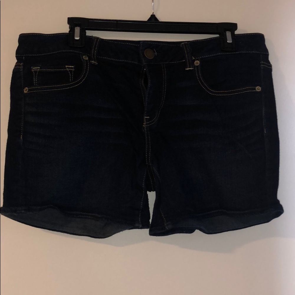 American eagle dark wash midi shorts